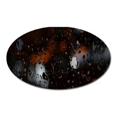 Lights And Drops While On The Road Oval Magnet by Simbadda