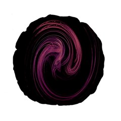 A Pink Purple Swirl Fractal And Flame Style Standard 15  Premium Flano Round Cushions by Simbadda