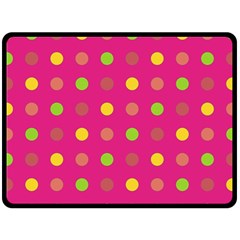 Polka Dots  Fleece Blanket (large)  by Valentinaart