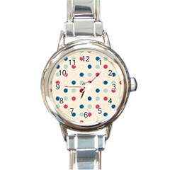 Polka Dots  Round Italian Charm Watch by Valentinaart