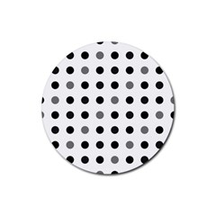 Polka Dots  Rubber Round Coaster (4 Pack) 