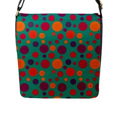 Polka Dots Flap Messenger Bag (l)  by Valentinaart