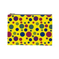 Polka Dots Cosmetic Bag (large)  by Valentinaart