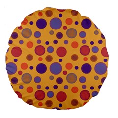 Polka Dots Large 18  Premium Flano Round Cushions by Valentinaart