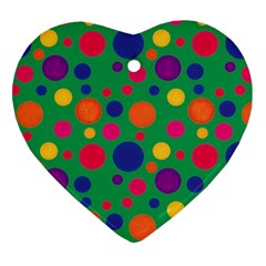 Polka Dots Heart Ornament (two Sides)