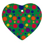 Polka dots Heart Ornament (Two Sides) Front