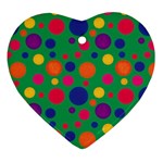 Polka dots Heart Ornament (Two Sides) Back