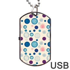 Polka Dots Dog Tag Usb Flash (one Side) by Valentinaart