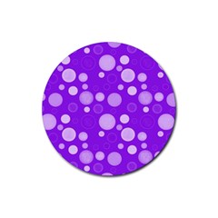 Polka Dots Rubber Round Coaster (4 Pack)  by Valentinaart