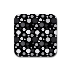 Polka Dots Rubber Coaster (square) 