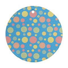 Polka Dots Round Ornament (two Sides) by Valentinaart