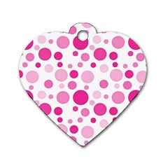 Polka Dots Dog Tag Heart (two Sides)