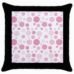 Polka Dots Throw Pillow Case (black) by Valentinaart