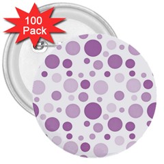 Polka Dots 3  Buttons (100 Pack) 