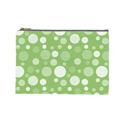 Polka Dots Cosmetic Bag (large)  by Valentinaart