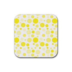 Polka Dots Rubber Coaster (square)  by Valentinaart
