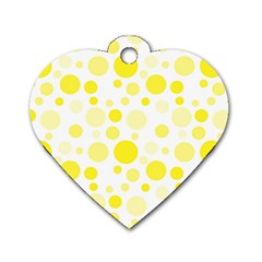 Polka Dots Dog Tag Heart (one Side) by Valentinaart