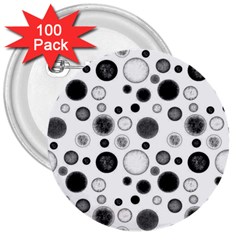 Polka dots 3  Buttons (100 pack) 