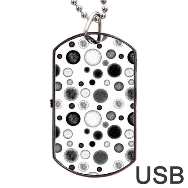 Polka dots Dog Tag USB Flash (One Side)