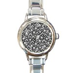 Pattern Round Italian Charm Watch Front