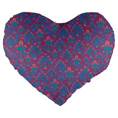 Pattern Large 19  Premium Heart Shape Cushions