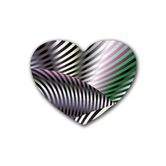 Fractal Zebra Pattern Heart Coaster (4 Pack)  by Simbadda