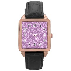 Pattern Rose Gold Leather Watch  by Valentinaart