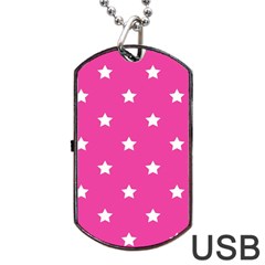 Stars Pattern Dog Tag Usb Flash (two Sides) by Valentinaart