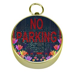 No Parking  Gold Compasses by Valentinaart