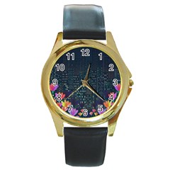 Urban nature Round Gold Metal Watch