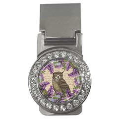 Vintage Owl And Lilac Money Clips (cz)  by Valentinaart