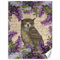 Vintage Owl And Lilac Canvas 36  X 48   by Valentinaart