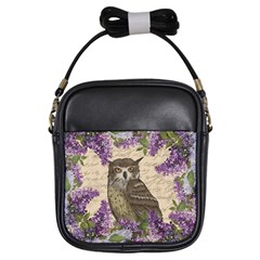 Vintage Owl And Lilac Girls Sling Bags