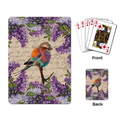 Vintage Bird And Lilac Playing Card by Valentinaart
