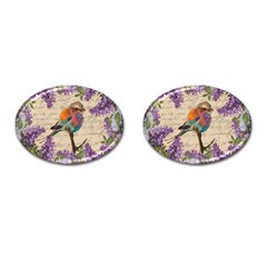 Vintage Bird And Lilac Cufflinks (oval)