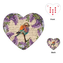 Vintage Bird And Lilac Playing Cards (heart)  by Valentinaart