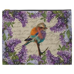 Vintage Bird And Lilac Cosmetic Bag (xxxl)  by Valentinaart