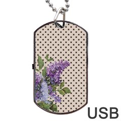 Vintage Lilac Dog Tag Usb Flash (two Sides) by Valentinaart