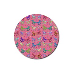 Toys pattern Rubber Round Coaster (4 pack) 