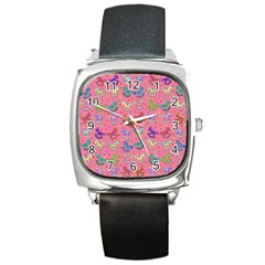 Toys pattern Square Metal Watch