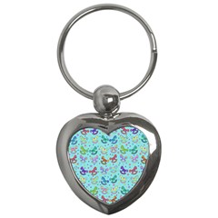 Toys Pattern Key Chains (heart)  by Valentinaart