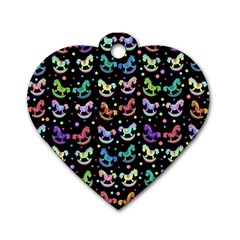 Toys Pattern Dog Tag Heart (one Side) by Valentinaart