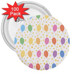 Balloon Star Rainbow 3  Buttons (100 Pack) 