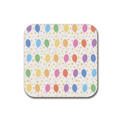 Balloon Star Rainbow Rubber Coaster (square)  by Mariart