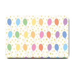 Balloon Star Rainbow Small Doormat  by Mariart