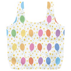 Balloon Star Rainbow Full Print Recycle Bags (l)  by Mariart