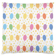 Balloon Star Rainbow Large Flano Cushion Case (one Side) by Mariart
