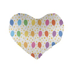 Balloon Star Rainbow Standard 16  Premium Flano Heart Shape Cushions