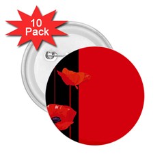 Flower Floral Red Back Sakura 2.25  Buttons (10 pack) 