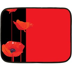 Flower Floral Red Back Sakura Fleece Blanket (Mini)